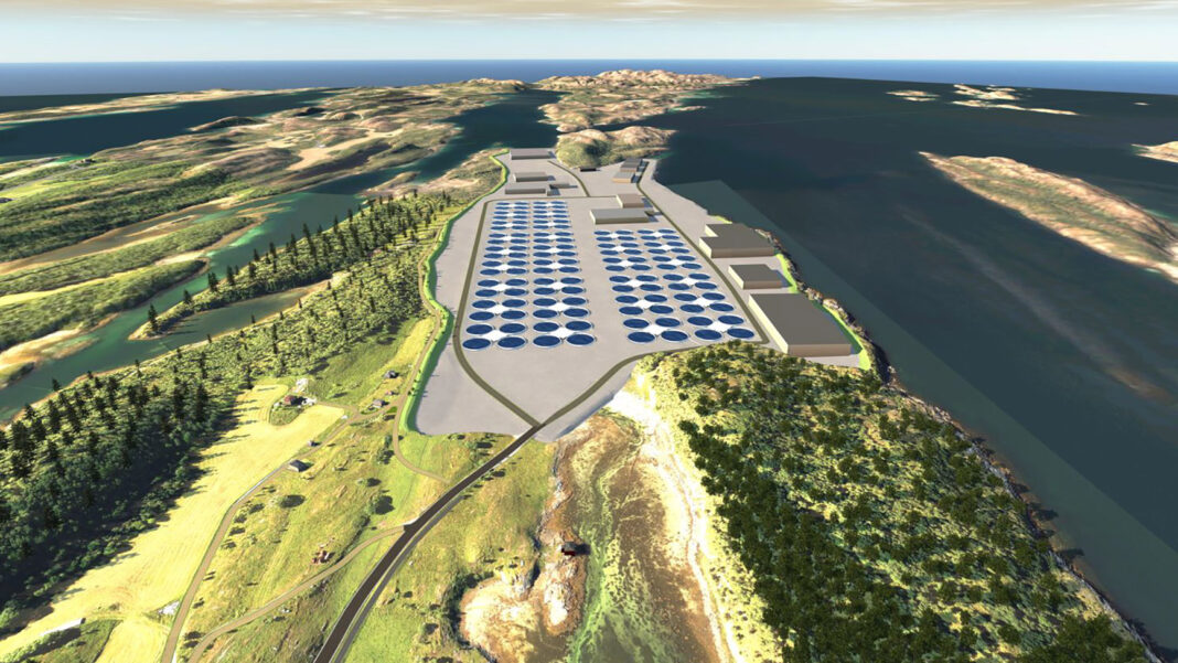 Det planlagte landbasert oppdrettsanlegget på Toft utenfor Brønnøysund